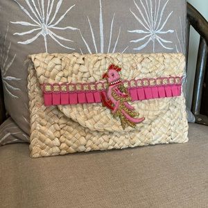 Hand made, one of a kind, Straw Bag w/ beautiful design